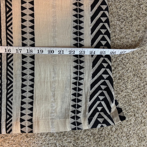 Soft Surroundings Rhea Black Cream Gold Beaded Caftan Dress Women's Size L - Picture 14 of 16